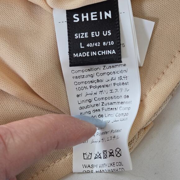 Shein NWT mesh sequin cami top Large 8/10 gold cream - Picture 4 of 13